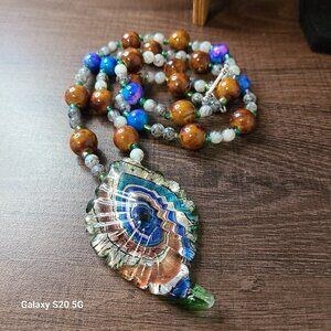 Handcrafted Glass Beaded Necklace Multi-Color NEW Statement Fashion Dressy Event
